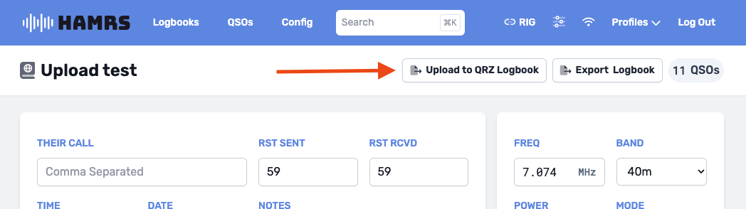 Upload to QRZ Button